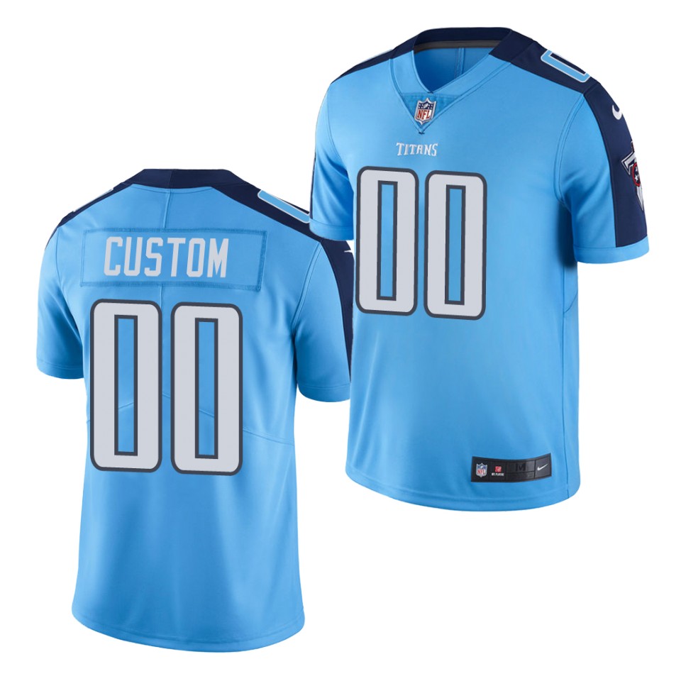Women's Custom Tennessee Titans Nike Light Blue Color Rush Limted Lady Personal Football Jersey