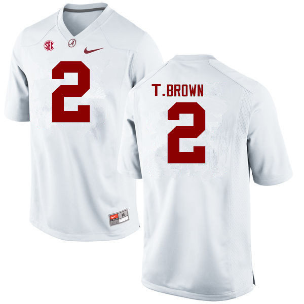 Men's Alabama Crimson Tide #2 Tony Brown Nike White College Game Football Jersey