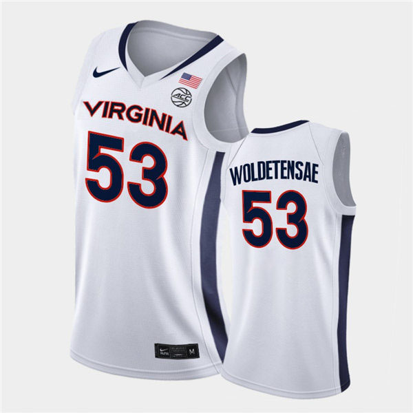 Mens Virginia Cavaliers #53 Tomas Woldetensae White Unity New Brand Jersey