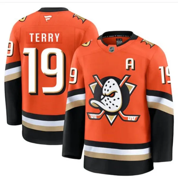 Mens Anaheim Ducks #19 Troy Terry Fanatics 2025 Orange Home Player Jersey