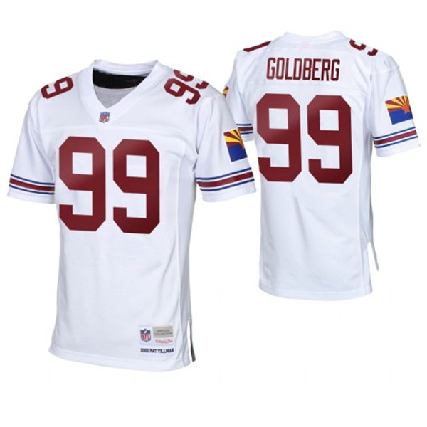 Mens Arizona Cardinals #99 Marshall Goldberg White Mitchell & Ness Throwback Vintage Football Jersey