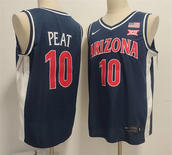 Arizona Wildcats #10 Koa Peat Navy Retro College Basketball Game Jersey