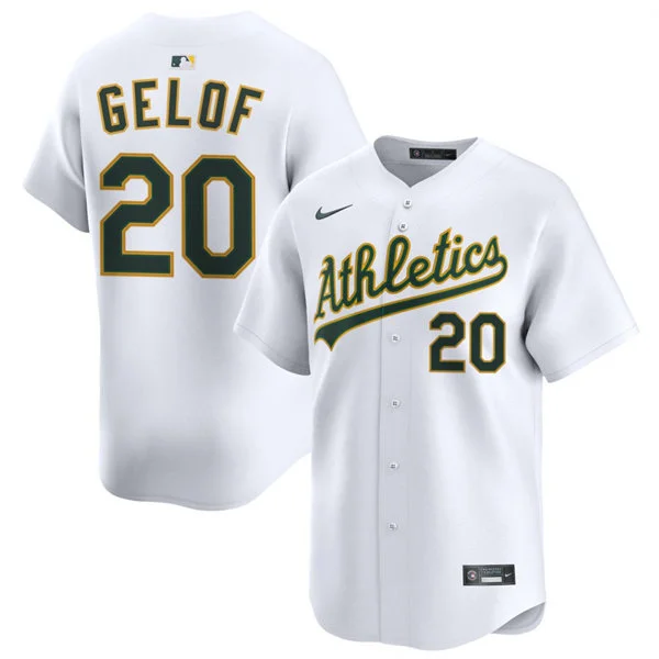 Mens Oakland Athletics #20 Zack Gelof Nike White Home Limited Jersey