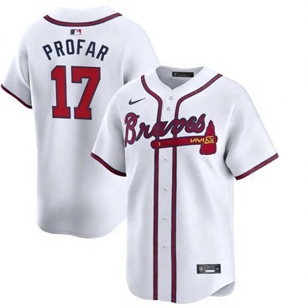 Mens Atlanta Braves #17 Jurickson Profar Nike Home White Limited Jersey