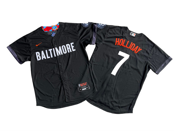 Mens Baltimore Orioles #7 Jackson Holliday Nike City Connect Limited Jersey Black