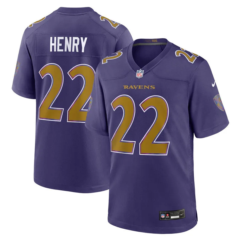 Mens Baltimore Ravens #22 Derrick Henry Nike Purple Alternate Vapor F.U.S.E 2026 Next Flight Jersey