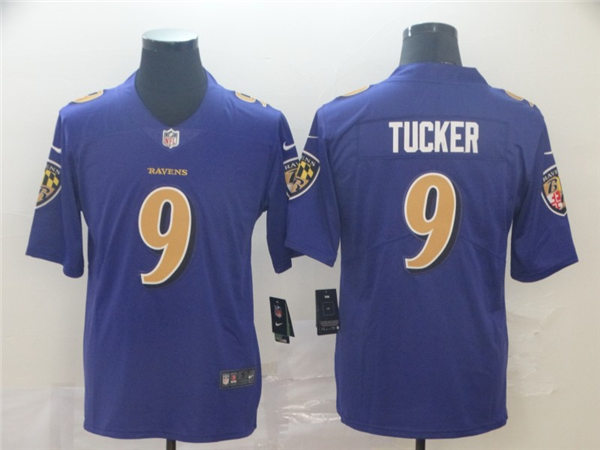 Mens Baltimore Ravens #9 Justin Tucker Nike Purple Color Rush Player Limited Jersey