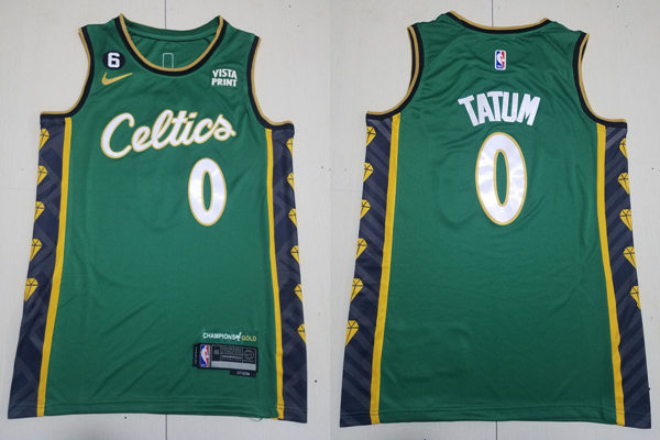 Mens Boston Celtics #0 Jayson Tatum Green 2022-23 City Edition Swingman Jersey