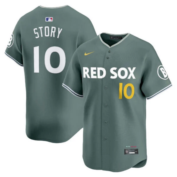 Youth Boston Red Sox #10 Trevor Story Green 2025 City Connect 2.0 Limted Jersey