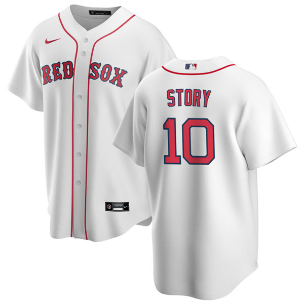 Mens Boston Red Sox #10 Trevor Story Nike White Home with Name Cool Base Jersey