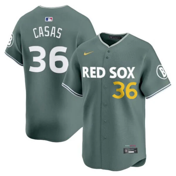 Youth Boston Red Sox #36 Triston Casas Green 2025 City Connect 2.0 Limted Jersey