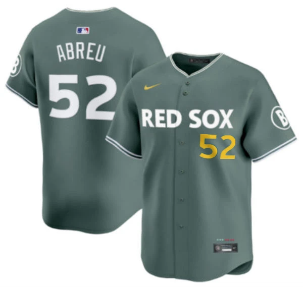 Youth Boston Red Sox #52 Wilyer Abreu Green 2025 City Connect 2.0 Limted Jersey