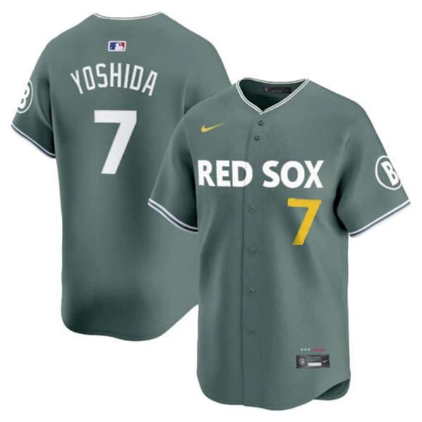 Youth Boston Red Sox #7 Masataka Yoshida Green 2025 City Connect 2.0 Limted Jersey
