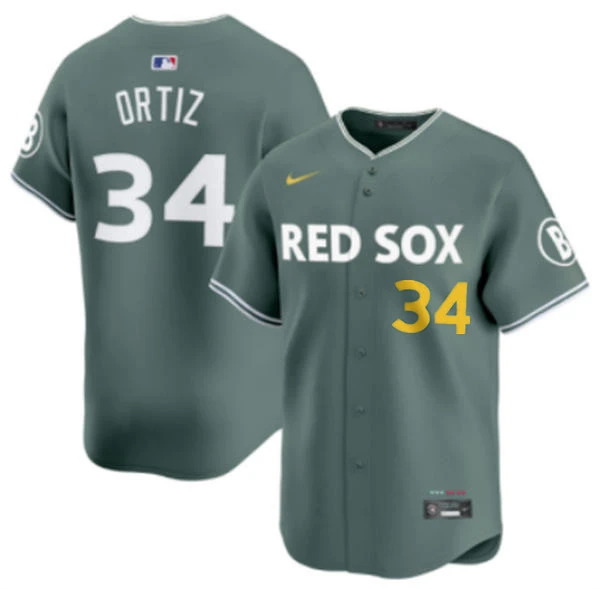 Mens Boston Red Sox Retired Player #34 David Ortiz Green 2025 City Connect 2.0 Limted Jersey