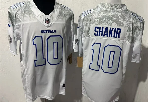 Mens Buffalo Bills #10 Khalil Shakir White Nike Vapor F.U.S.E. Limited Rivalry Series Jersey