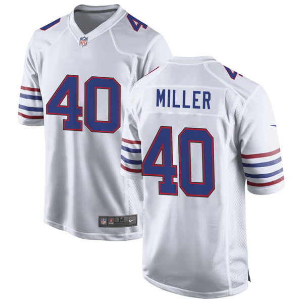 Mens Buffalo Bills #40 Von Miller Nike White Alternate Retro Vapor Limited Jersey