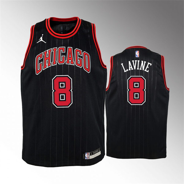 Mens Chicago Bulls #8 Zach LaVine 2021-22 NBA75th Anniversary Diamond Black Statement Edition Jersey