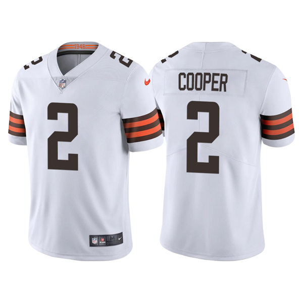 Men's Cleveland Browns #2 Amari Cooper Nike White Away Vapor Limited Jersey
