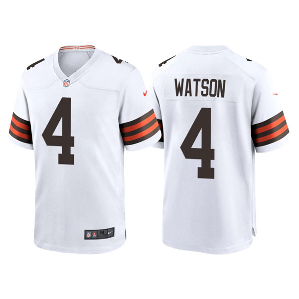 Men's Cleveland Browns #4 Deshaun Watson Nike White Away Vapor Limited Jersey