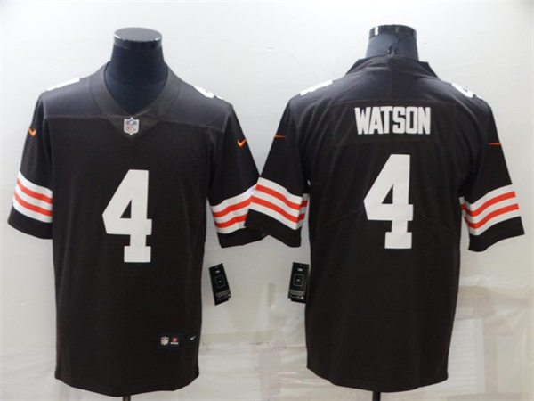 Men's Cleveland Browns #4 Deshaun Watson Nike Brown Home Vapor Limited Jersey