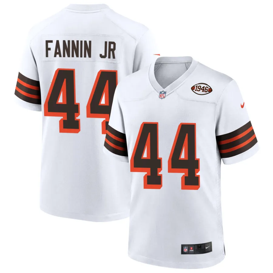 Mens Cleveland Browns #44 Harold Fannin Jr. Nike White 1946 Collection 75th Anniversary Limited Jersey