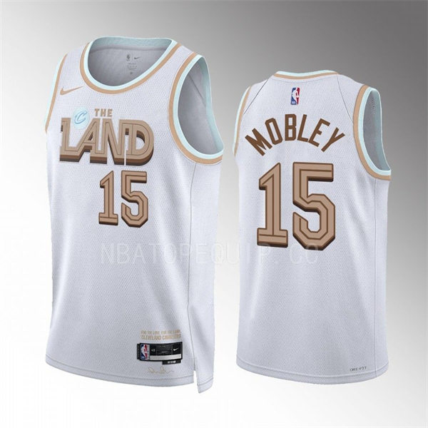 Mens Cleveland Cavaliers #15 Isaiah Mobley White 2022-23 City Edition Swingman Jersey