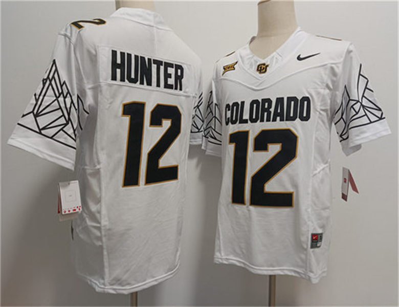 Mens Colorado Buffaloes #12 Travis Hunter 2024 XII F.U.S.E. Limited White College Football Game Jersey