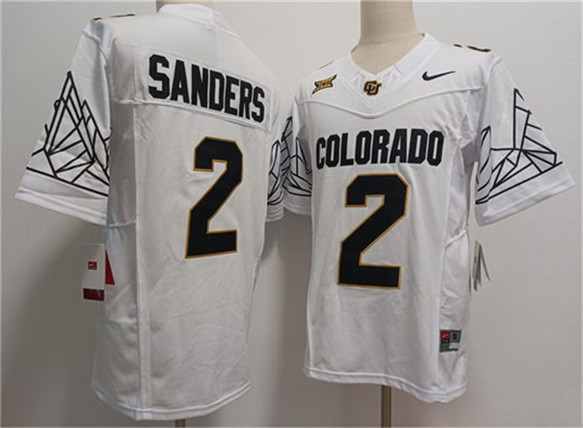 Mens Colorado Buffaloes #2 Shedeur Sanders 2024 XII F.U.S.E. Limited White College Football Game Jersey