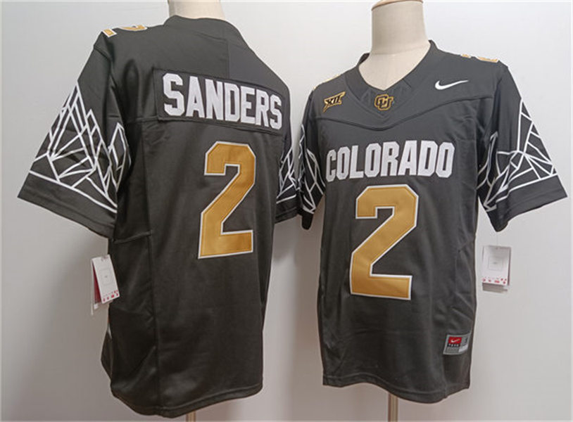 Mens Colorado Buffaloes #2 Shedeur Sanders 2024 XII F.U.S.E. Limited Black Yellow College Football Game Jersey