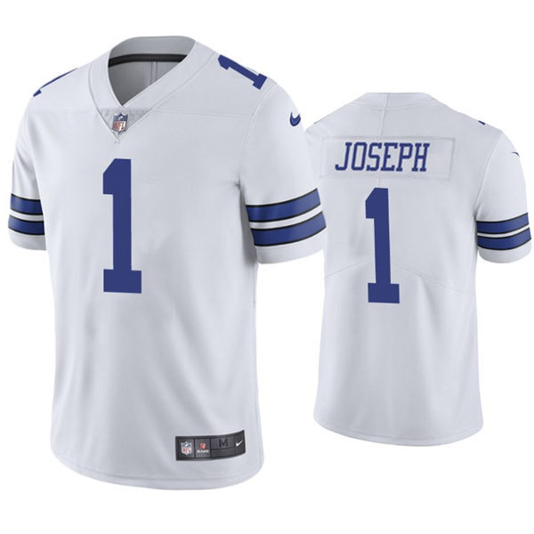 Mens Dallas Cowboys #1 Kelvin Joseph Nike White Vapor Limited Jersey