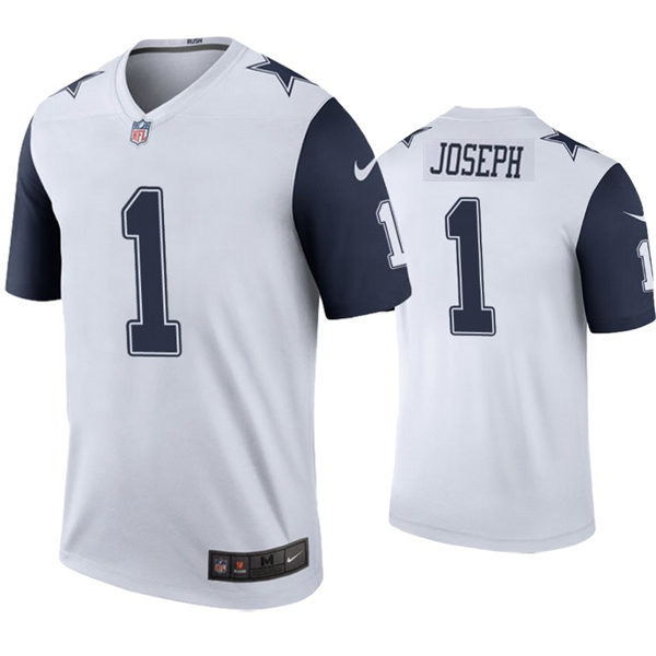 Mens Dallas Cowboys #1 Kelvin Joseph Nike White Color Rush Legend Player Jersey