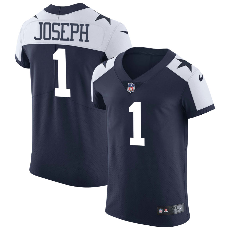 Mens Dallas Cowboys #1 Kelvin Joseph Nike Navy Alternate Vapor Limited Jersey