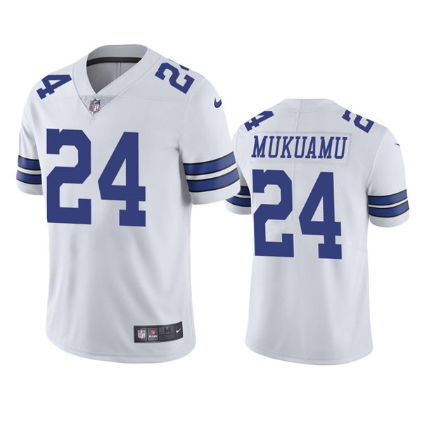 Mens Dallas Cowboys #24 Israel Mukuamu Nike White Vapor Limited Jersey