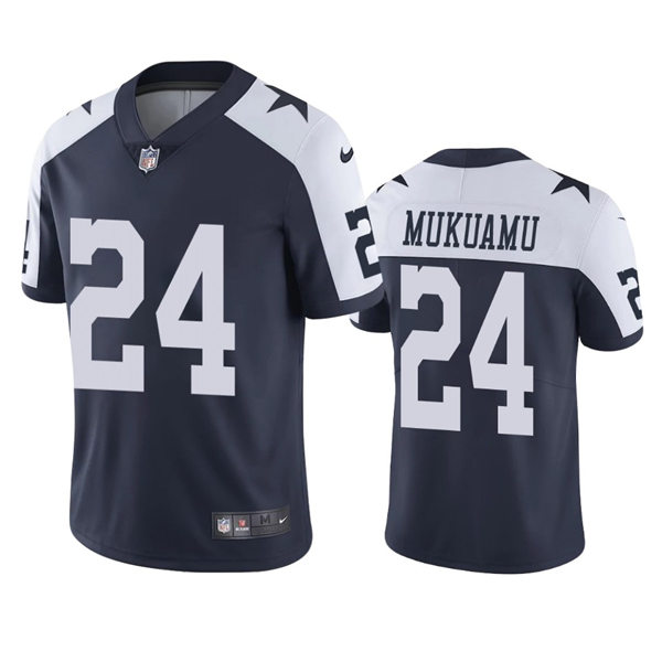 Mens Dallas Cowboys #24 Israel Mukuamu Nike Navy Alternate Vapor Limited Jersey