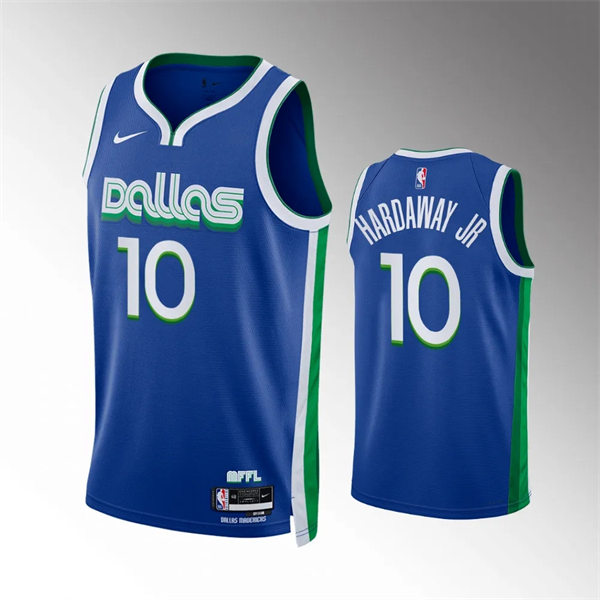 Mens Dallas Mavericks #10 Tim Hardaway Jr. Nike 2022-23 Blue City Edition Player Jersey