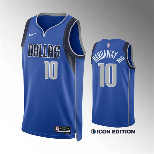 Mens Dallas Mavericks #10 Tim Hardaway Jr. Nike 2023-24 Blue Icon Edition Player Jersey