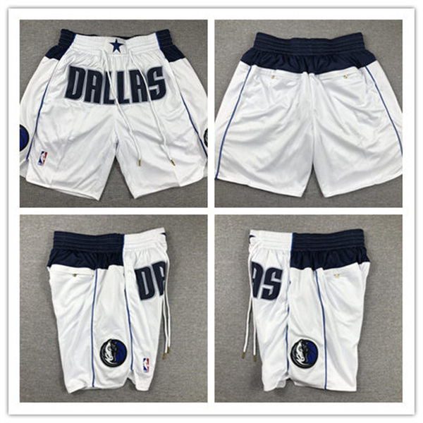 Mens Dallas Mavericks White Shorts