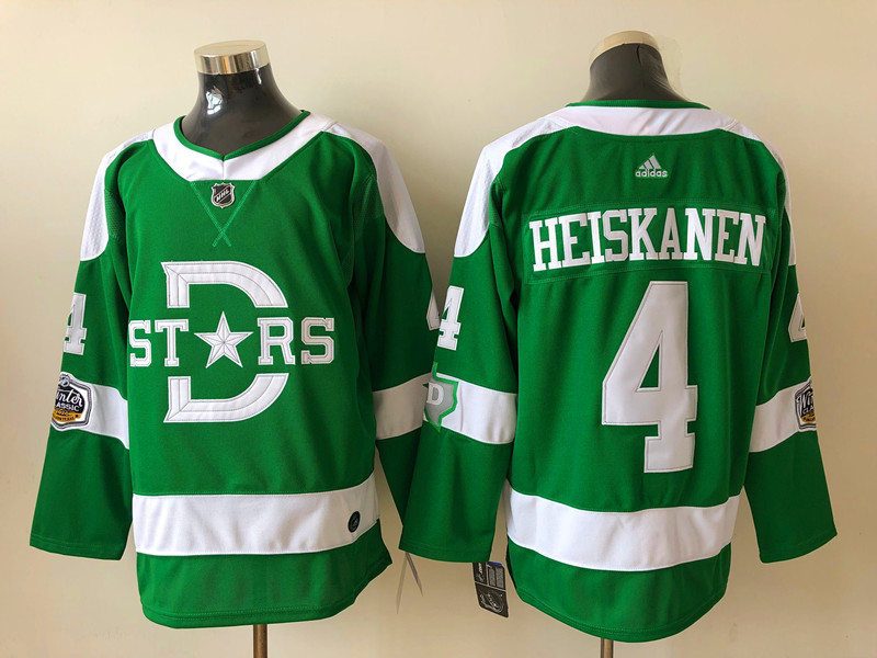 Men Dallas Stars #4 Miro Heiskanen  Adidas Green 2019-20 Winter Classic Jersey