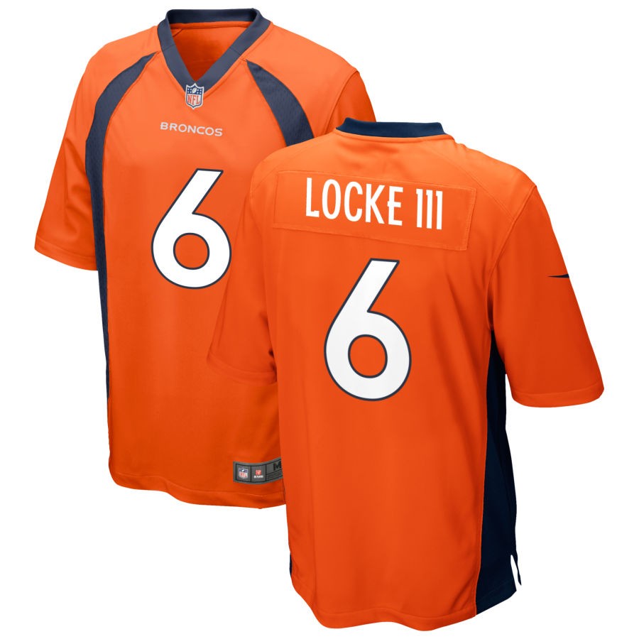 Mens Denver Broncos #6 P.J. Locke III Nike Orange Vapor Untouchable Limited Jersey