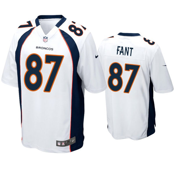 Mens Denver Broncos #87 Noah Fant Nike White Vapor Untouchable Limited Jersey