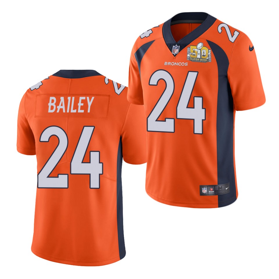 Kids  Denver Broncos #24 Champ Bailey Orange Game Jersey