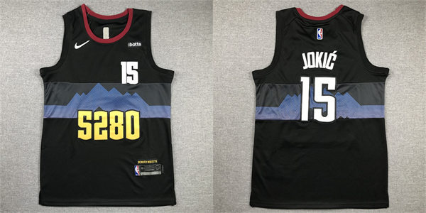 Mens Denver Nuggets #15 Nikola Jokic 2023-24 Black City Edition Jersey