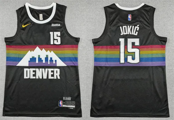 Mens Denver Nuggets #15 Nikola Jokic Black 2025-26 City Edition Swingman Jersey
