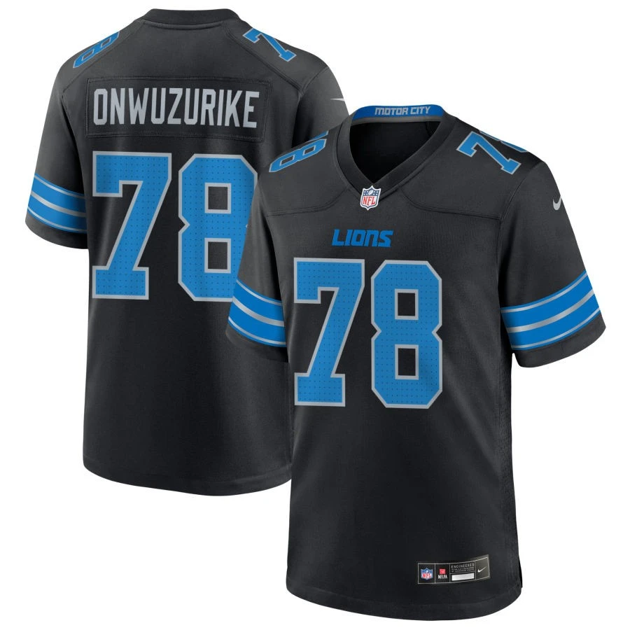 Mens Detroit Lions #78 Levi Onwuzurike Nike Black 2nd Alternate Vapor F.U.S.E. Limited Player Jersey