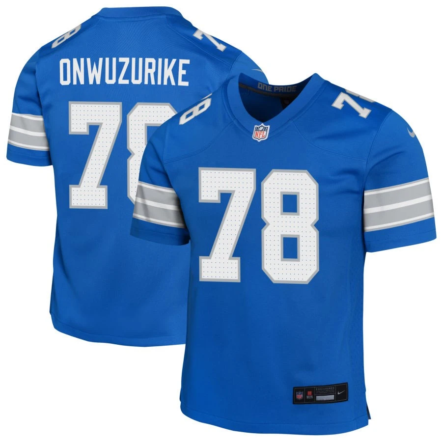 Youth Detroit Lions #78 Levi Onwuzurike Nike Blue Limited Jersey