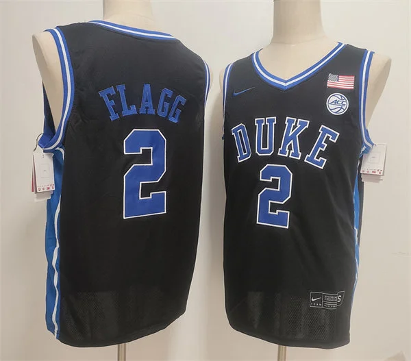 Mens Duke Blue Devils #2 Cooper Flagg Black College Basketball Game Jersey