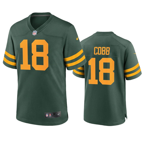 Mens Green Bay Packers #18 Randall Cobb Nike 2021 Green Alternate Retro 1950s Throwback Jersey