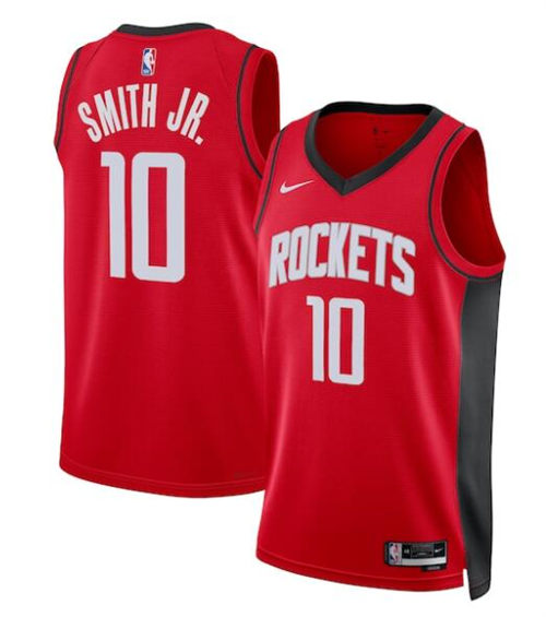 Mens Houston Rockets #10 Jabari Smith Jr. Red Icon Edition Jersey