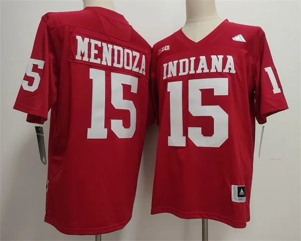 Mens Indiana Hoosiers #15 Fernando Mendoza Crimson diamond Logo 2026 College Football Playoff Game Jersey