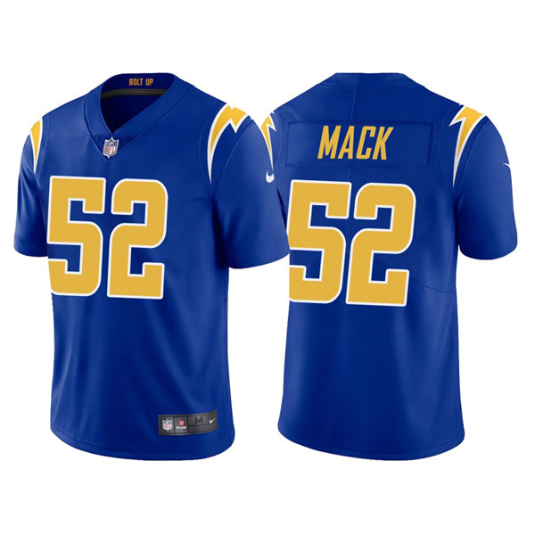 Mens Los Angeles Chargers #52 Khalil Mack Nike Royal Gold 2nd Alternate Vapor Limited Jersey